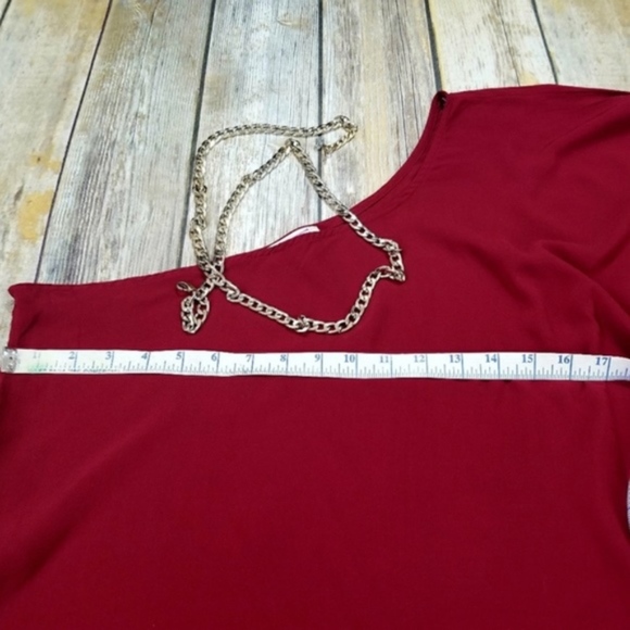 Solemio Wine One Shoulder Minidress One Shoulder - Picture 5 of 5